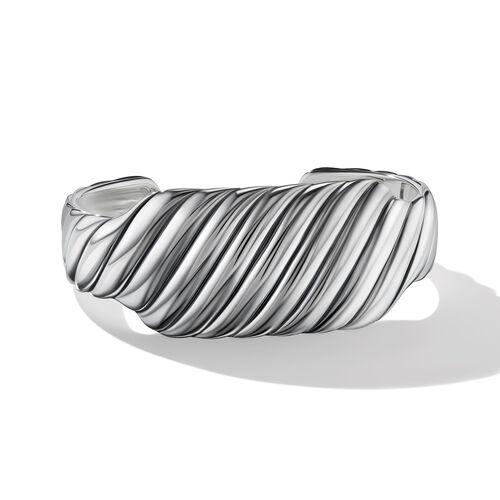 David Yurman Sculpted Cable Contour 26mm Cuff Bracelet in Sterling Silver, size Large 0
