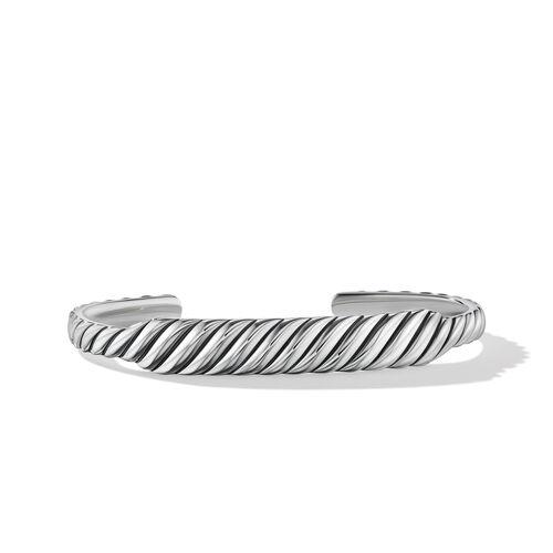 David Yurman Sculpted Cable 9mm Contour Cuff Bracelet in Sterling Silver, size Medium 0