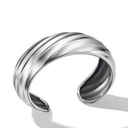 David Yurman Cable Edge 24mm Cuff Bracelet in Recycled Sterling Silver, size medium 0