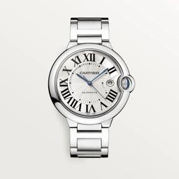 Ballon Bleu de Cartier Watch, Silver Guilloche Dial, 42mm
