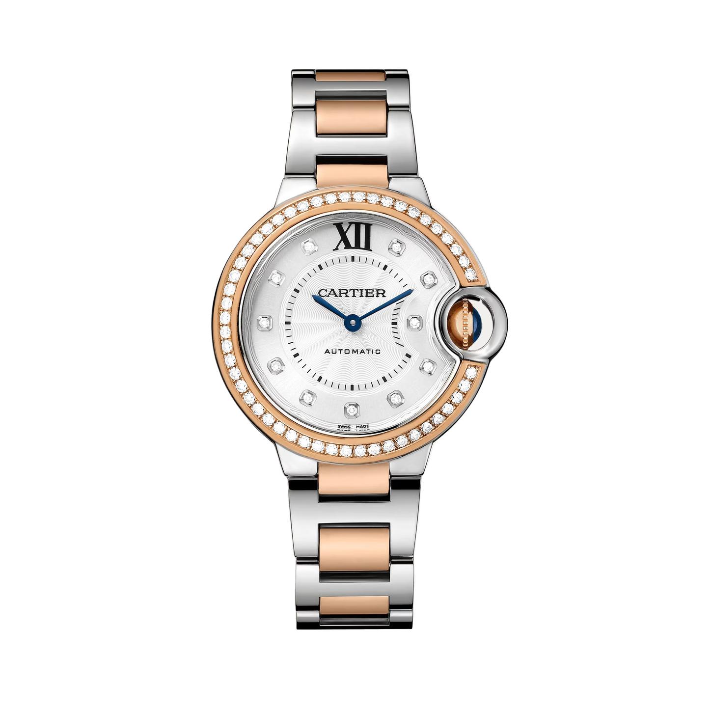 Ballon Bleu de Cartier Watch with Rose Gold and Diamonds, 33mm 6