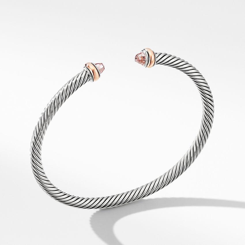 David Yurman Cable Classics Collection Bracelet with Morganite and 18K Rose Gold 0