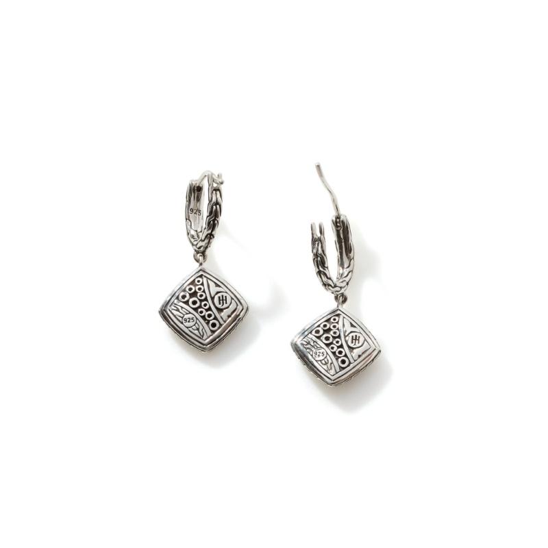 John Hardy Carved Chain Pave Drop Earrings 2
