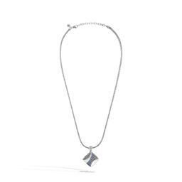 John Hardy Classic Chain Necklace with Twisted Blue Sapphire Cushion Pendant 3
