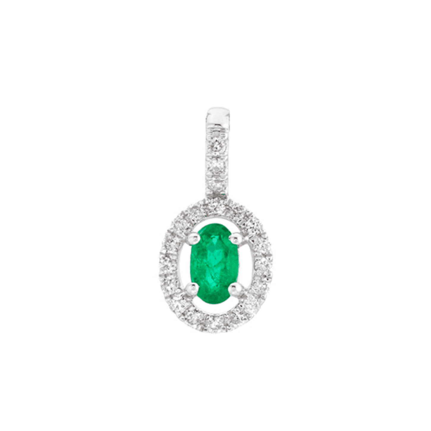 Emerald & Diamond Pendant Necklace 0
