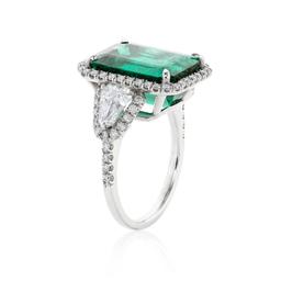 7.31 CT Platinum Emerald & Diamond Ring 1