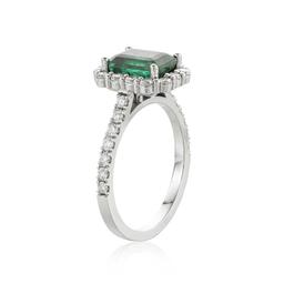 1.21 CT Emerald Cut Emerald Diamond Ring 1