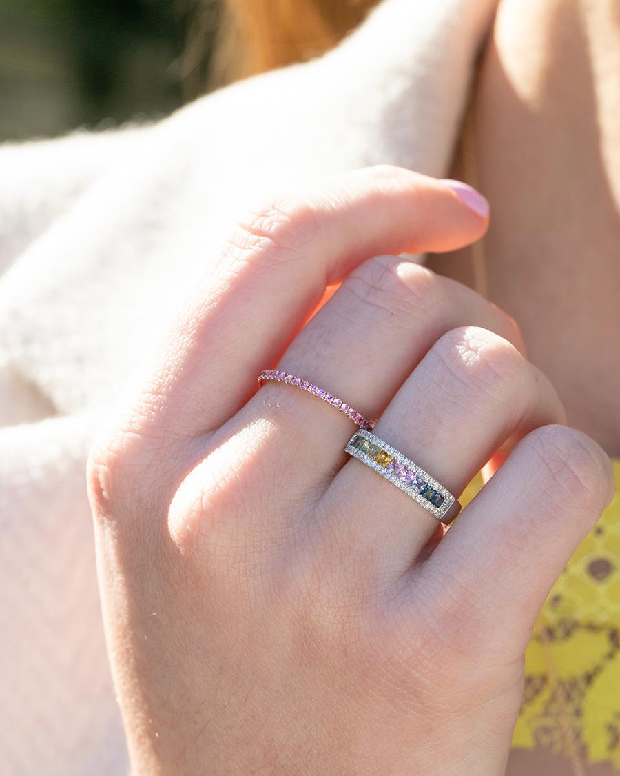 Rose Gold Pink Sapphire Eternity Band 1