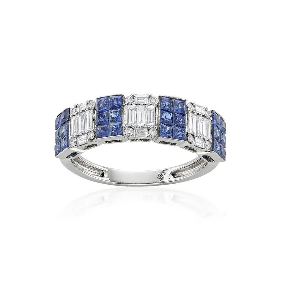 Baguette Sapphire and Diamond Band 0