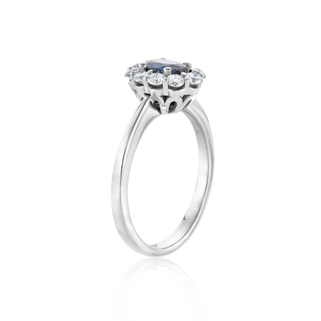 Halo Half-Carat Sapphire and Diamond Ring 0