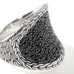 John Hardy Classic Chain Saddle Ring with Black Sapphires 1