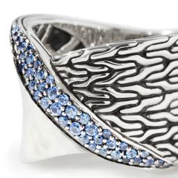 John Hardy Twisted Collection Cable Ring with Blue Sapphires 1