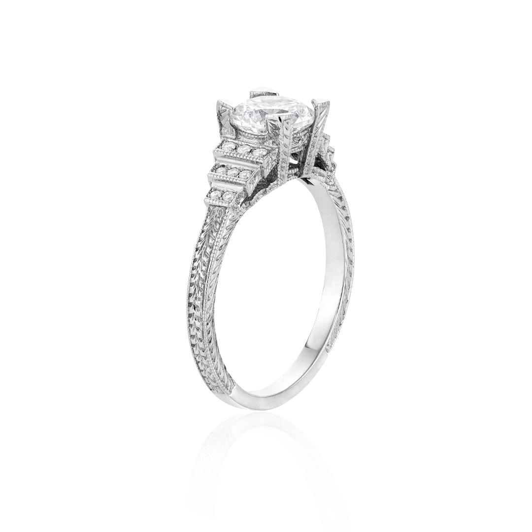 Art Deco Style Tiered Semi-Mount Engagement Ring 1