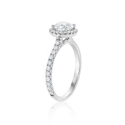 Michael M. Semi-Mount Diamond Engagement Ring with Pave Diamond Accented Shank 1