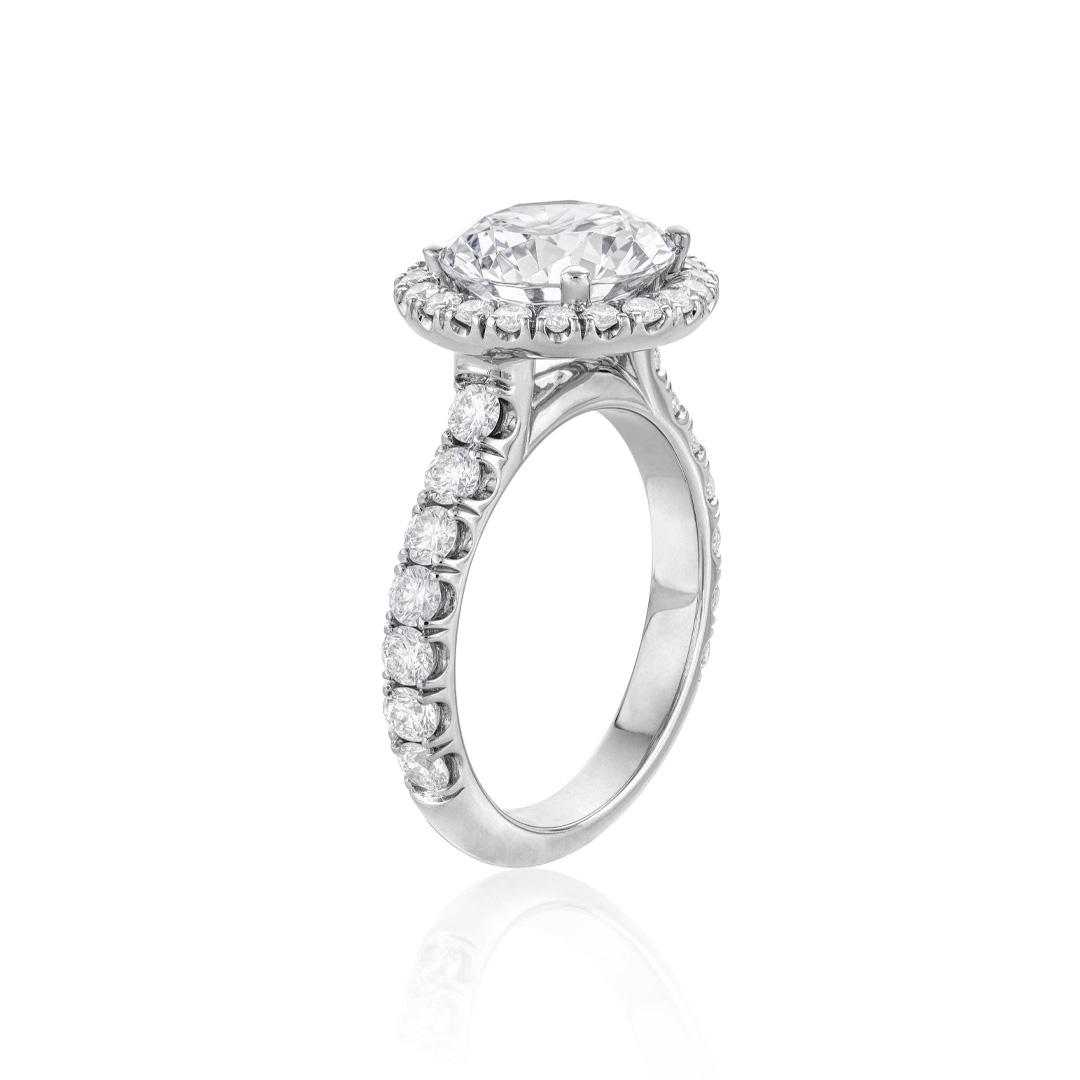 Michael M Semi-Mount Diamond Halo Engagement Ring with Diamonds 1
