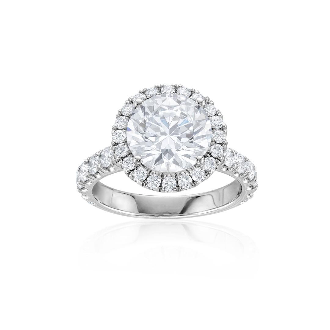 Michael M Semi-Mount Diamond Halo Engagement Ring with Diamonds 0