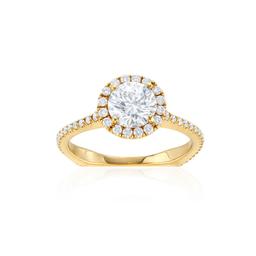 Michael M Semi-Mount Diamond Halo Engagement Ring in Yellow Gold 0