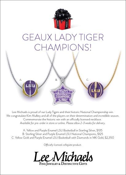 LSU Women's Basketball National Champions Necklaces