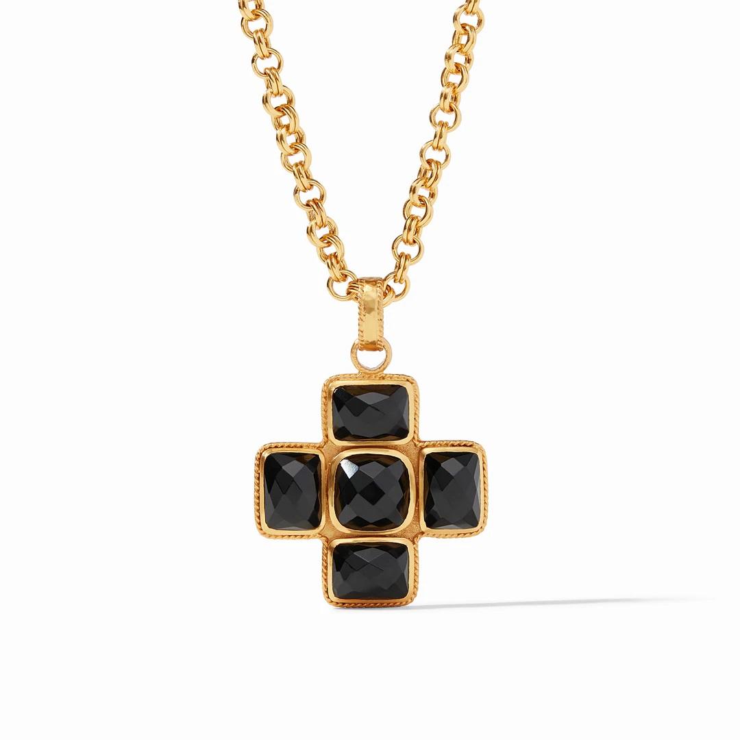 Julie Vos Savoy Pendant Necklace in Obsidian Black