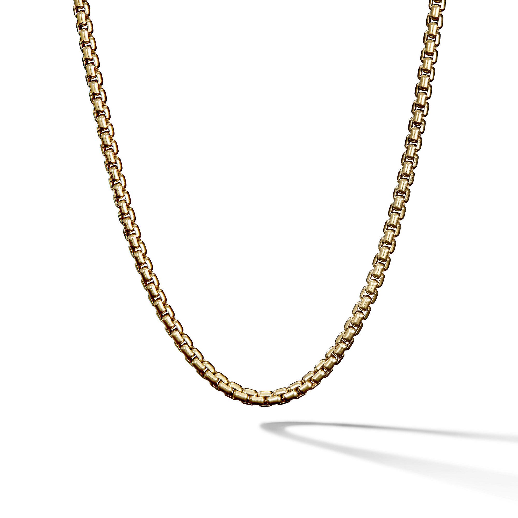 David Yurman Medium Box Chain Necklace in 18K Gold, 3.4mm