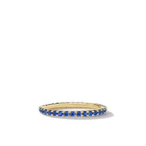 David Yurman Cable Collectibles Stack Ring with Pave Blue Sapphires, size 6.5