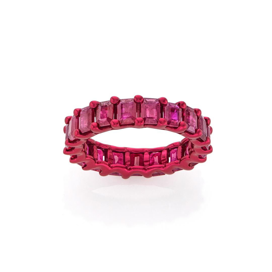 Ruby and Red Gold Eternity Band