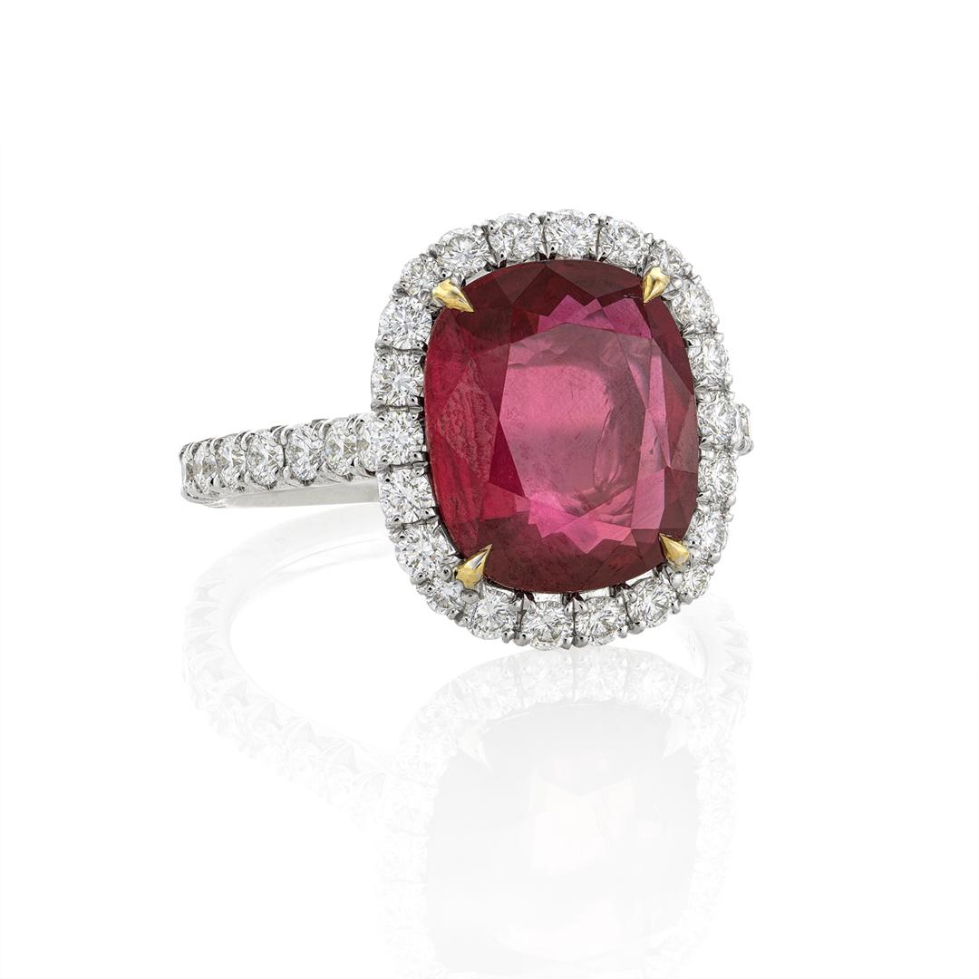 5.21 CTW Ruby and Diamond Ring