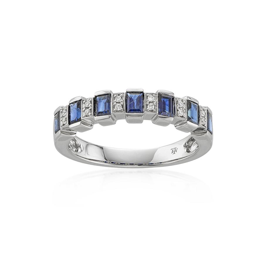 Channel Set Sapphire Ring with Diamonds