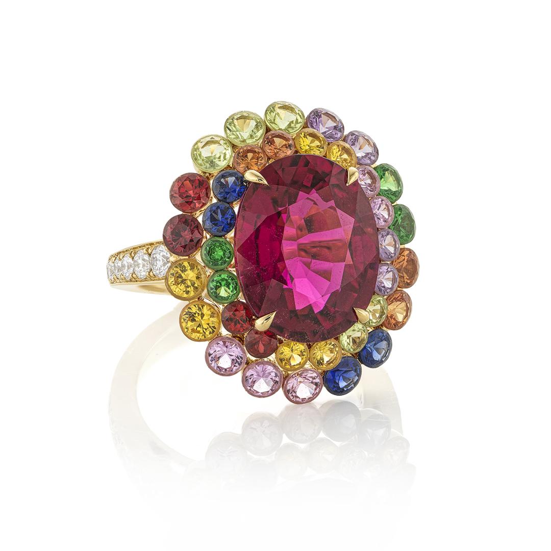 Mixed Color Gemstone Ring