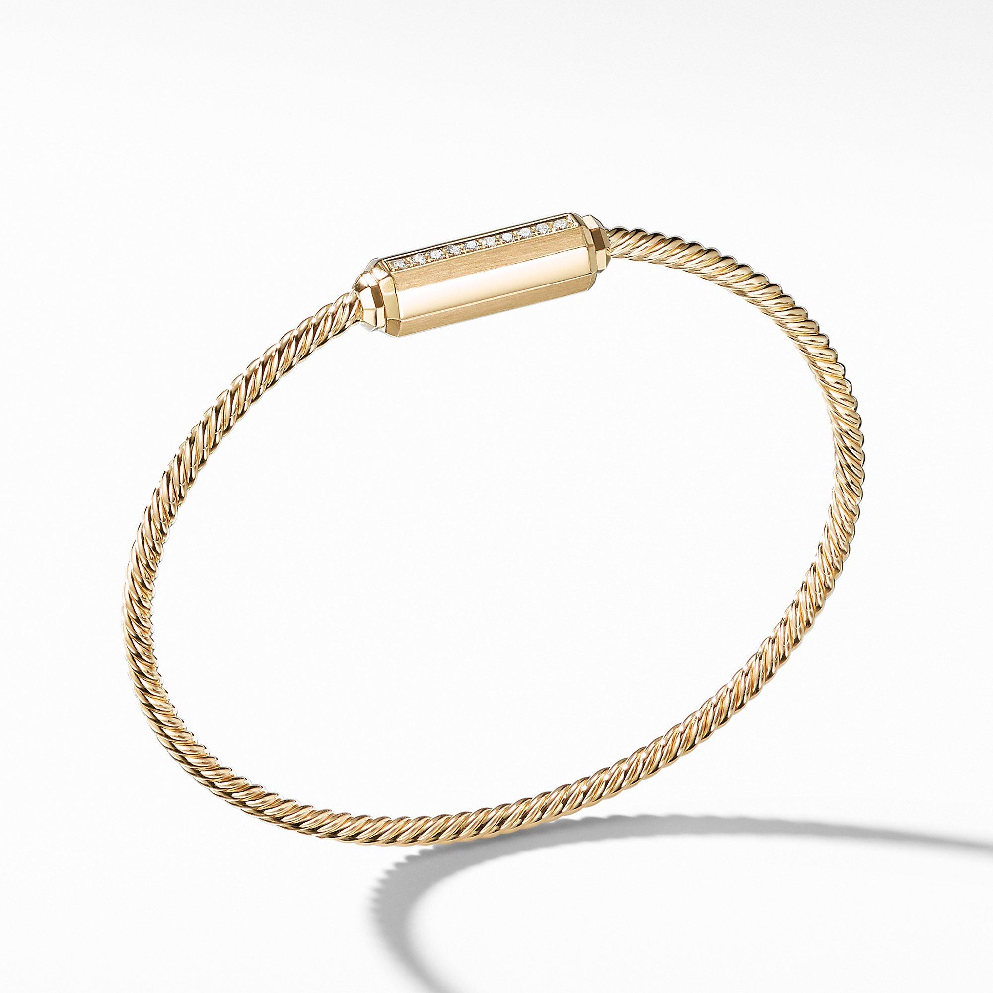 David Yurman Barrels Bracelet With Diamonds In 18K Gold