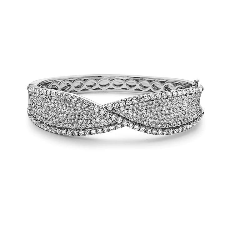 Charles Krypell Precious Diamond Twisted Bangle Bracelet