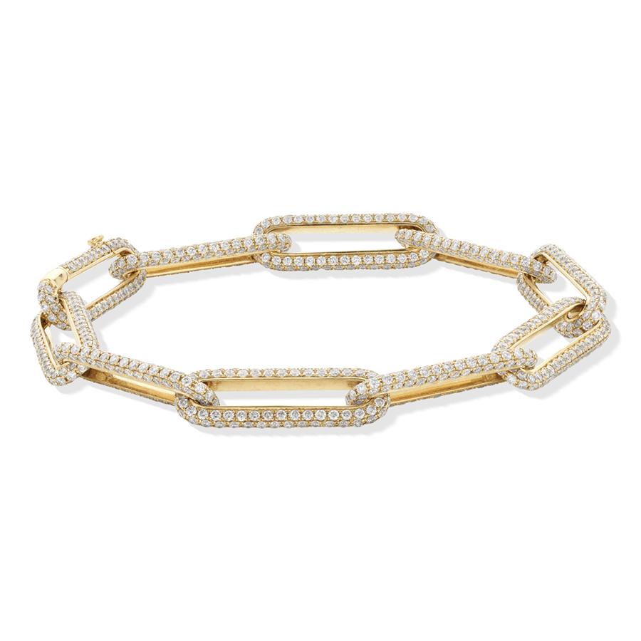  Pave diamond paperclip link bracelet