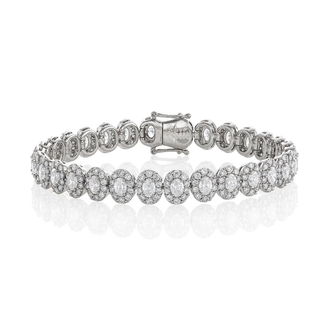 Oval Halo Diamond Bracelet