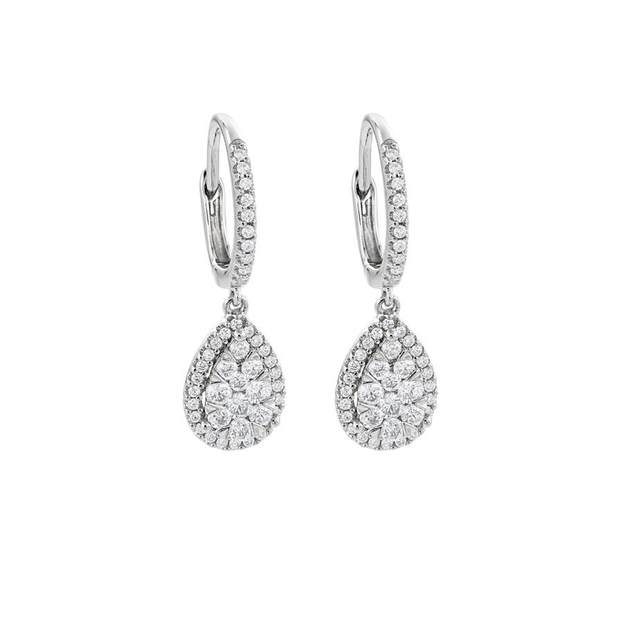 Pearl Shaped Lovebright Diamond Dangle Earrings