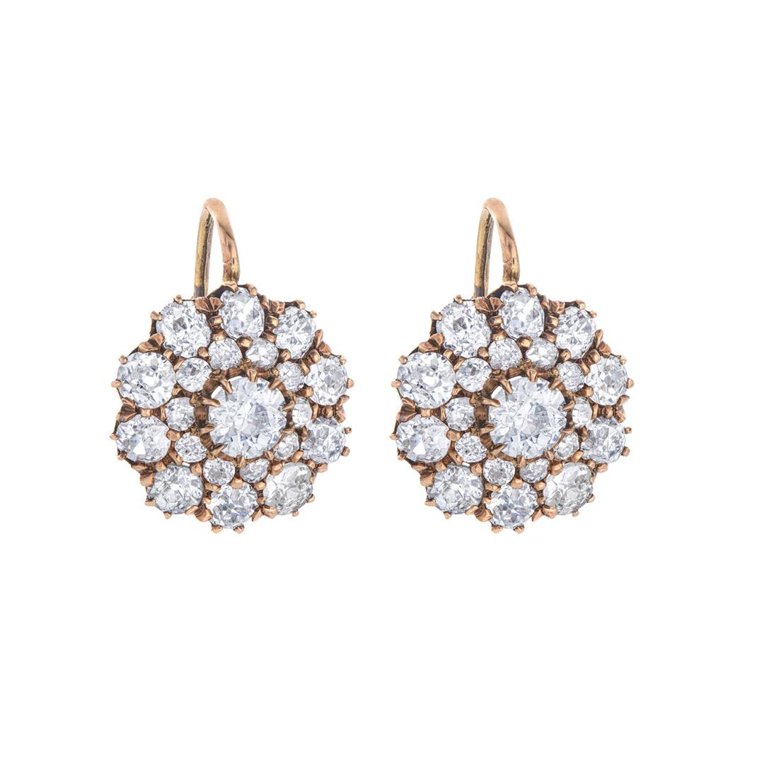 Estate Collection Reproduction Floral Diamond Earrings