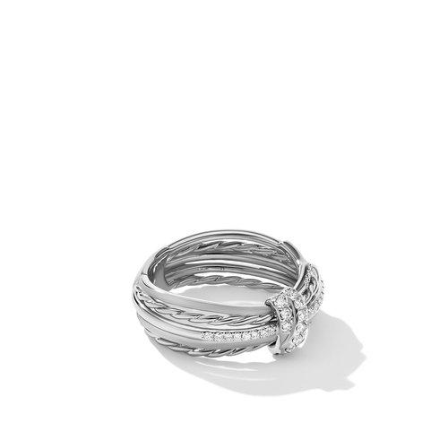 David Yurman Angelika Ring in Sterling Silver with Pave Diamonds, size 8