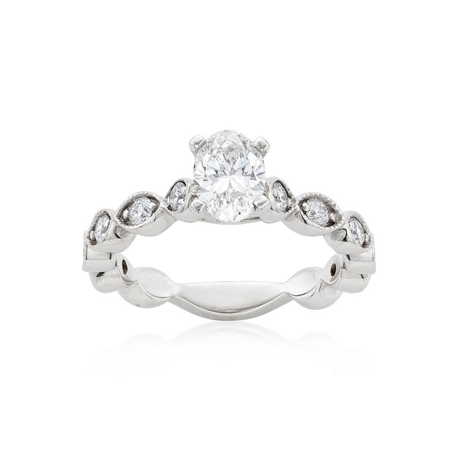 0.74 CT Oval Diamond Engagement Ring