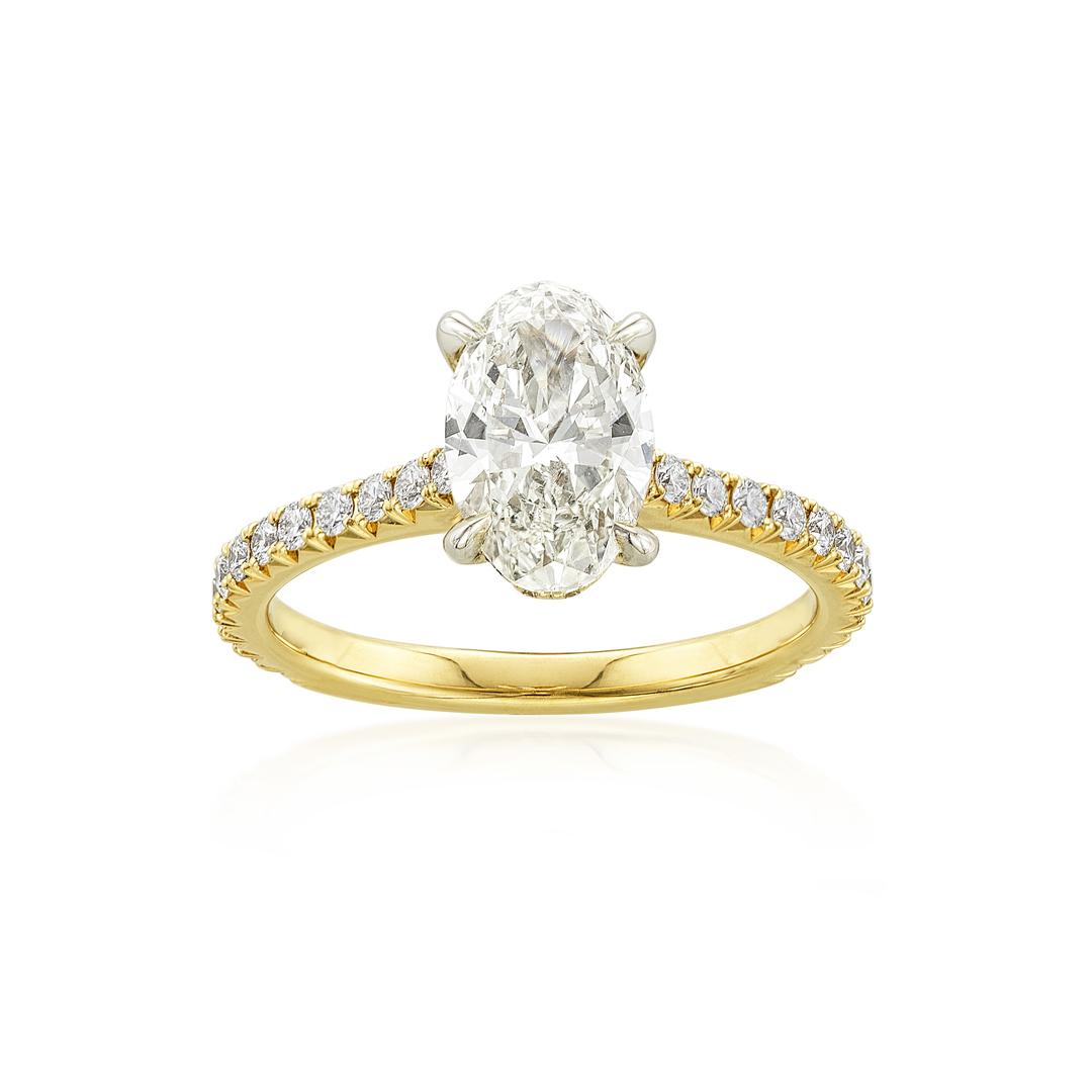 1.52 CT Oval Diamond Engagement Ring in Yellow Gold