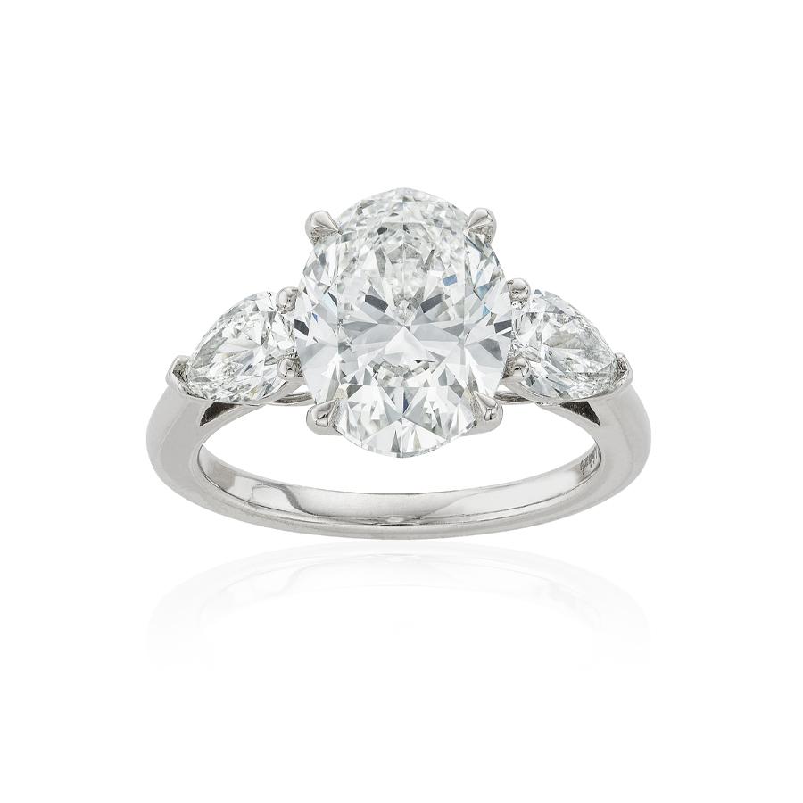 4.00 CT Oval Diamond Platinum Engagement Ring