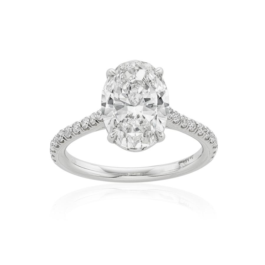 3.01 CT Oval Cut Diamond White Gold Engagement Ring
