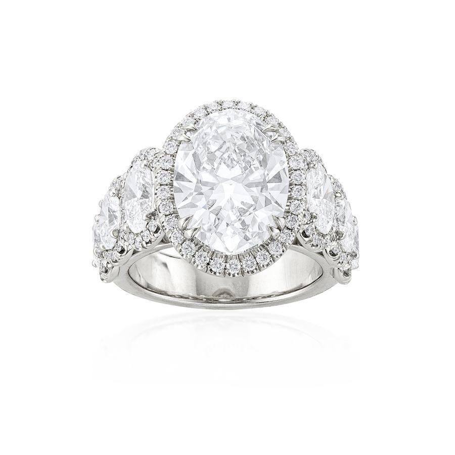 5.01 Carat Oval Cut Diamond Engagement Ring