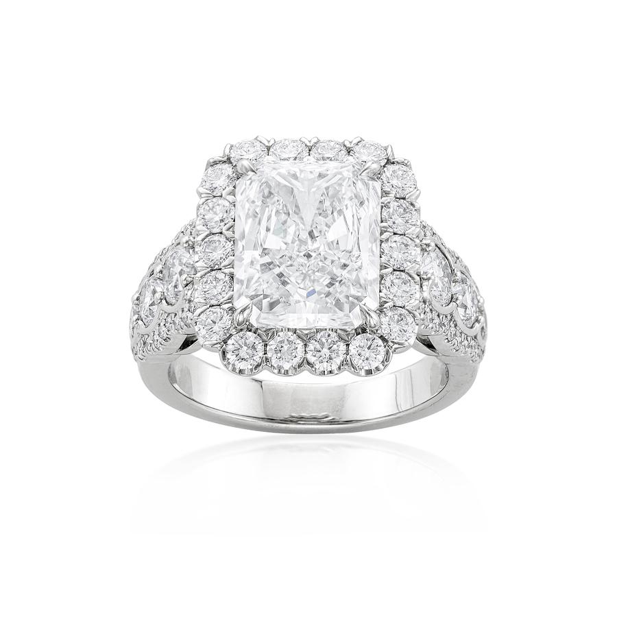 5.01 Carat Radiant Cut Diamond Engagement Ring