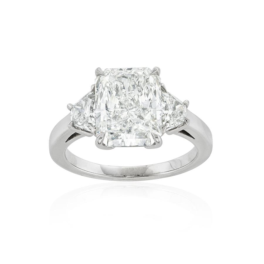 4.18 CT Radiant Cut Diamond Platinum Engagement Ring