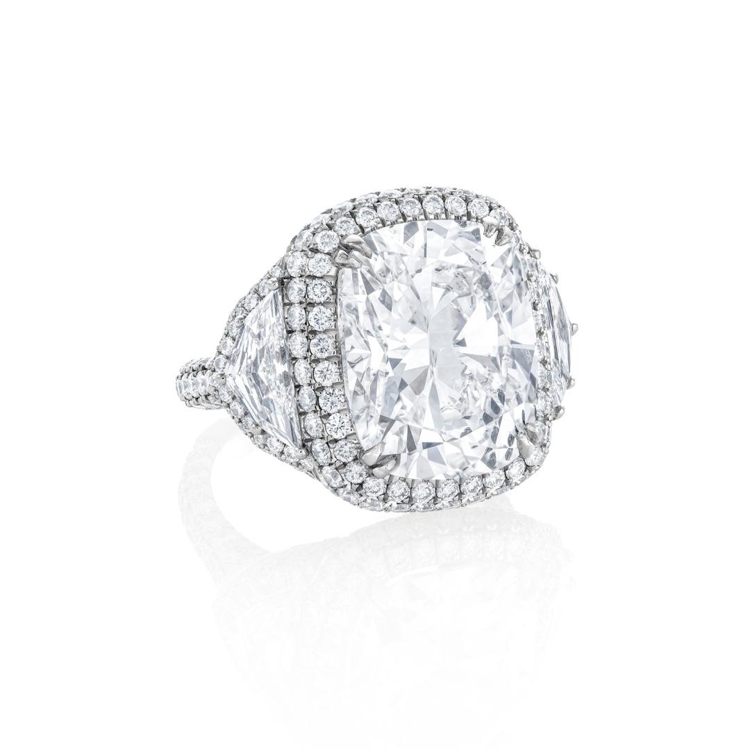 10.28CT Cushion Diamond Platinum Engagement Ring