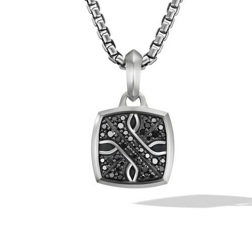 David Yurman Armory Amulet in Sterling Silver with Pave Black Diamonds