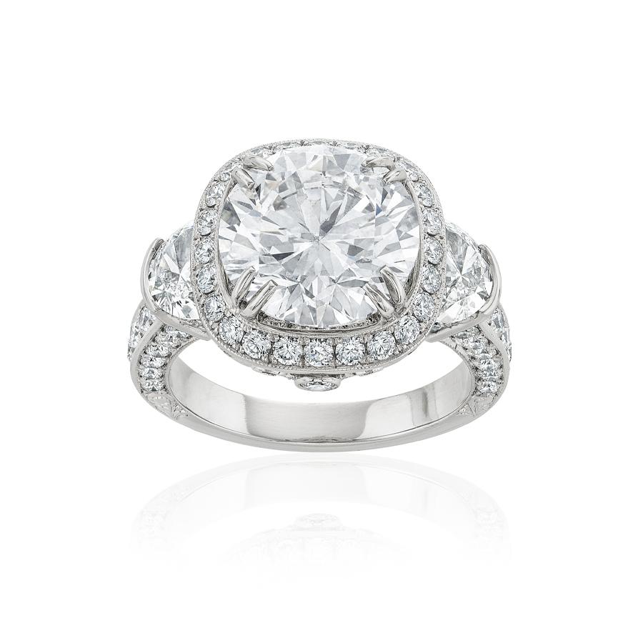 5.00 CT Round Diamond Platinum Engagement Ring