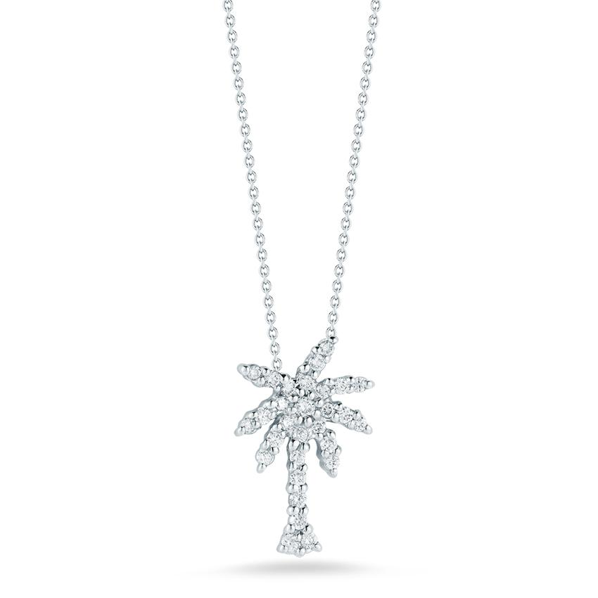 Roberto Coin 18k Tiny Treasures Diamond Palm Tree Pendant Necklace