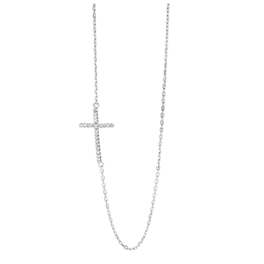 Diamond Sideways Cross Necklace_2