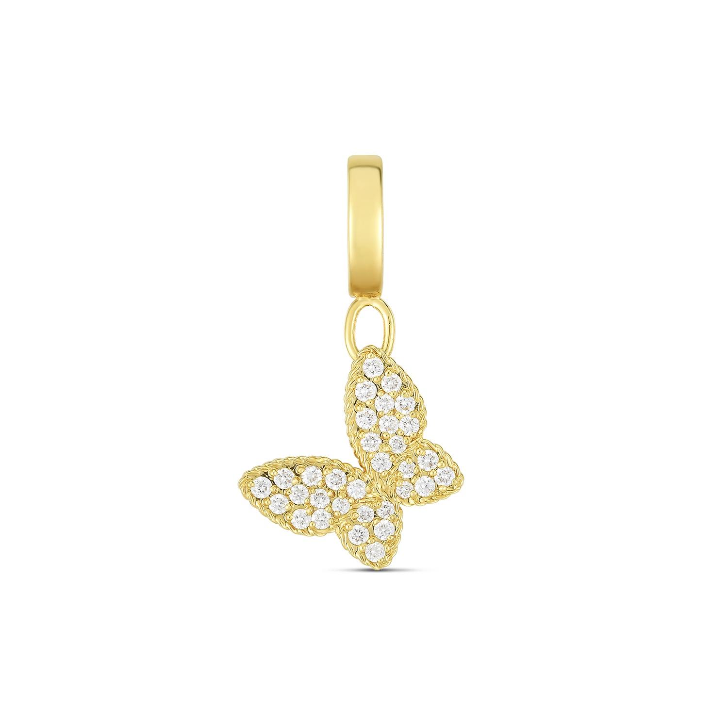 Roberto Coin Yellow Gold & Diamond Butterfly Pendant