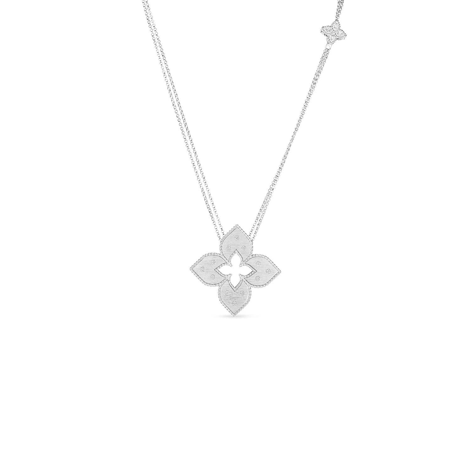 Roberto Coin 18K Diamond Venetian Princess Flower Pendant Necklace